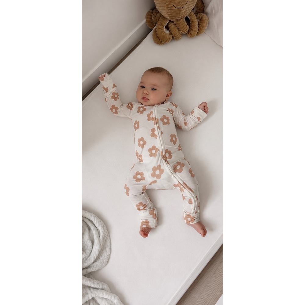NWT Bamboo Sleeper 0-3M‎ Floral Double Zip Convertible Footie Pajamas MYSA